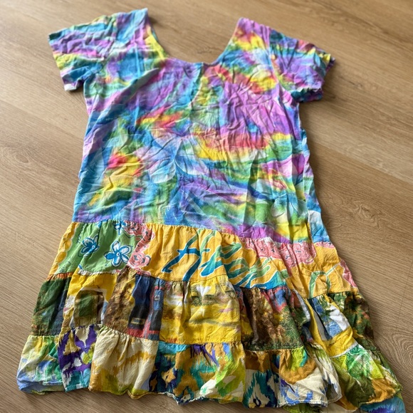 Jams World Hattie Dress 50th Anniversary Tiare Print Blue Floral Short Sleeve - Picture 6 of 6